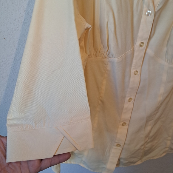 Dressbarn button down shirt. Light yellow and Corset style - Picture 8 of 13